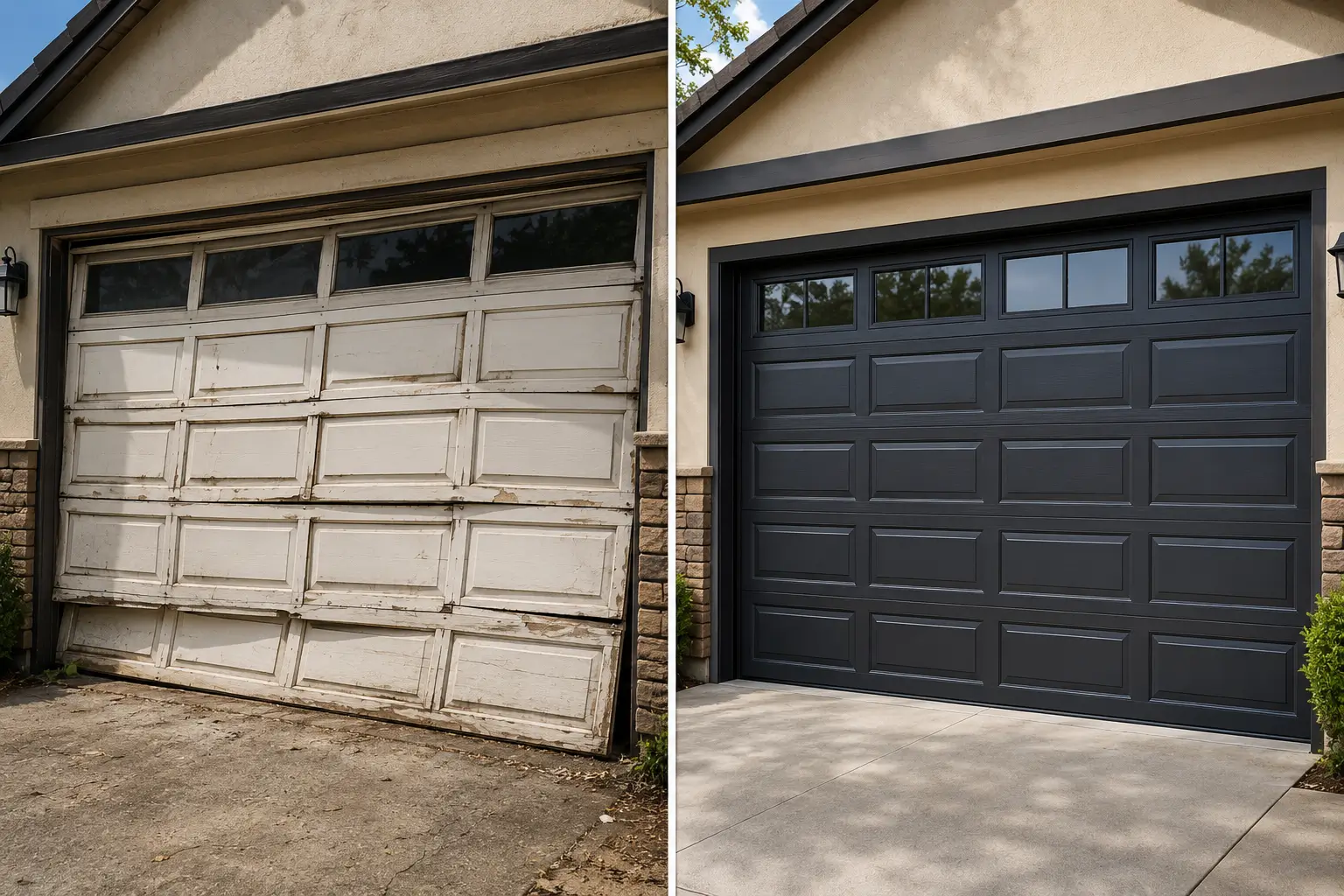 garage door repair before and after